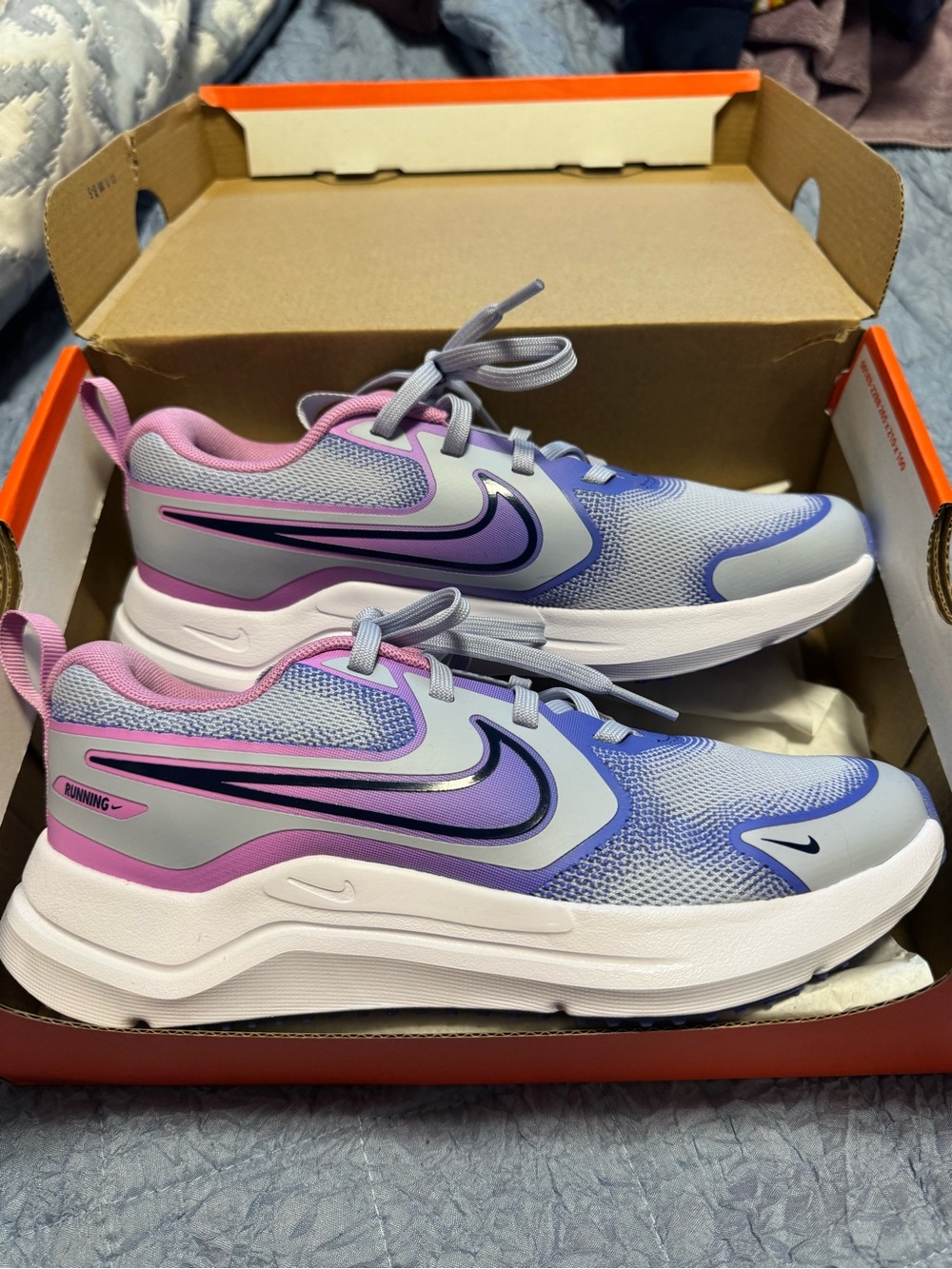 Nike Kids Purple & Pink Gradient Mesh Sneakers
